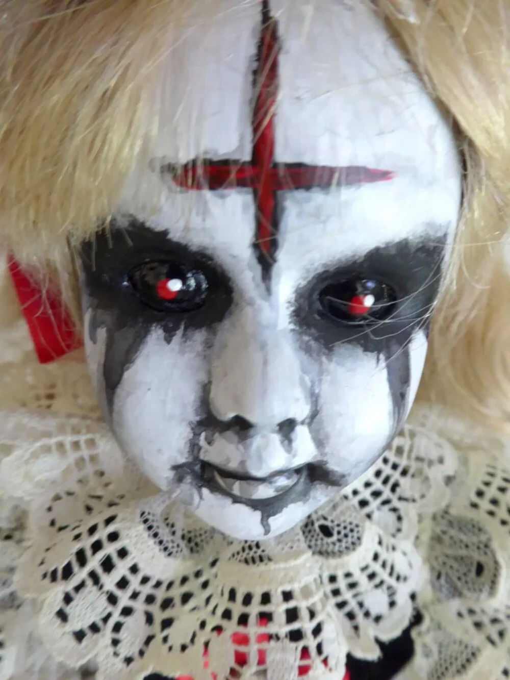 OOAK 15” DEMON VAMPIRE HORROR UNDEAD PORCELAIN DOLL PROP ODDITY